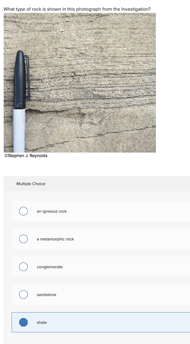 Solved What type of rock is shown in this photograph from