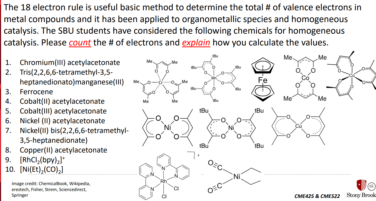 Solved The 18 electron rule is useful basic method to