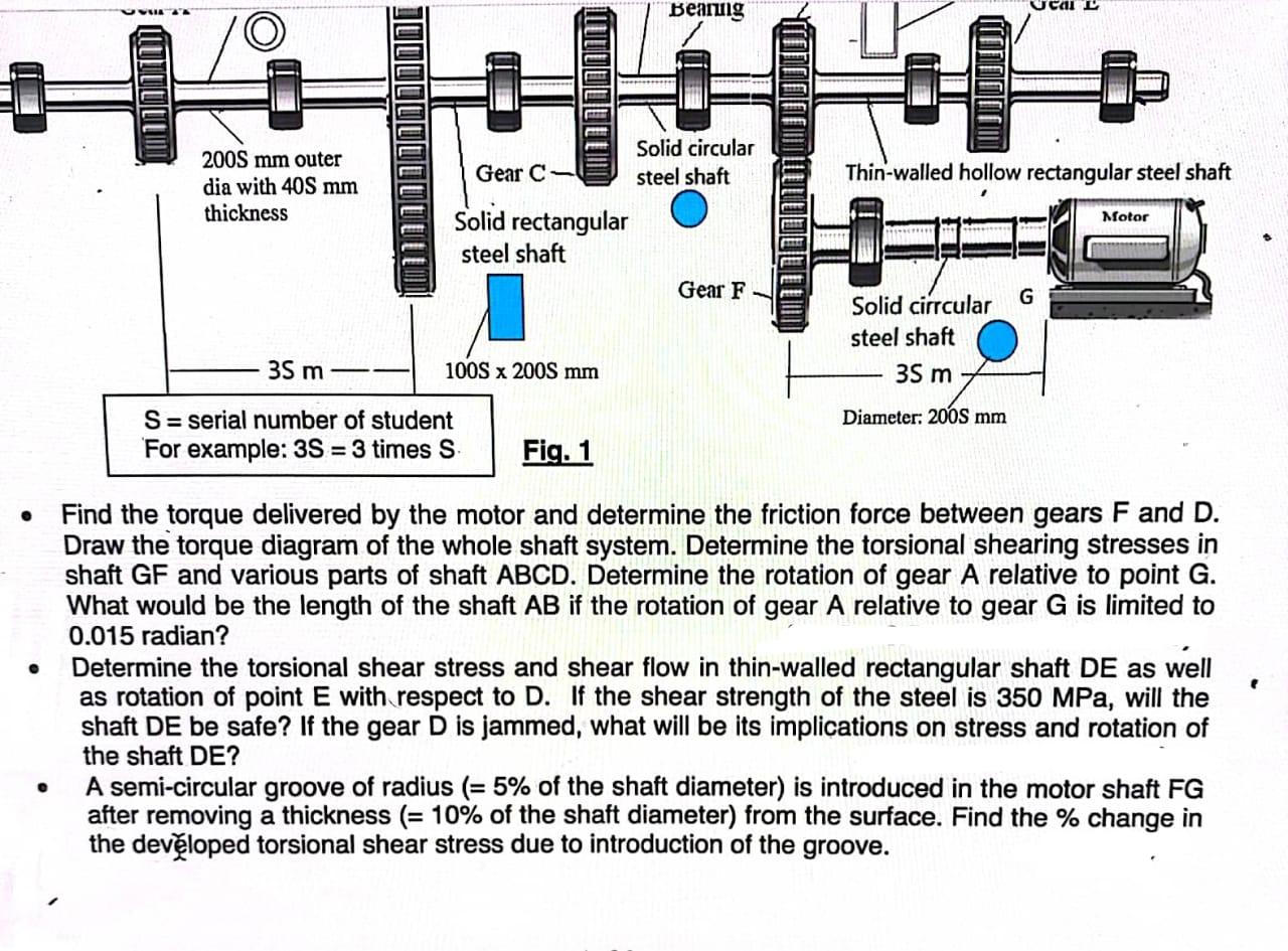 Solved The motor shown in Fig. 1 supplies power P (= 6005 | Chegg.com