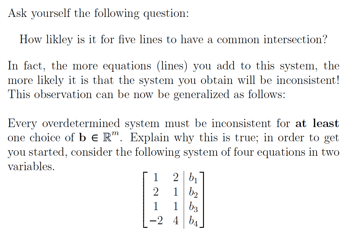 Solved 12. (Overdetermined And Underdetermined Systems) I...