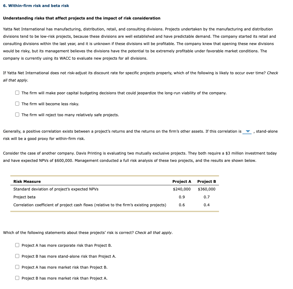 Solved Understanding risks that affect projects and the