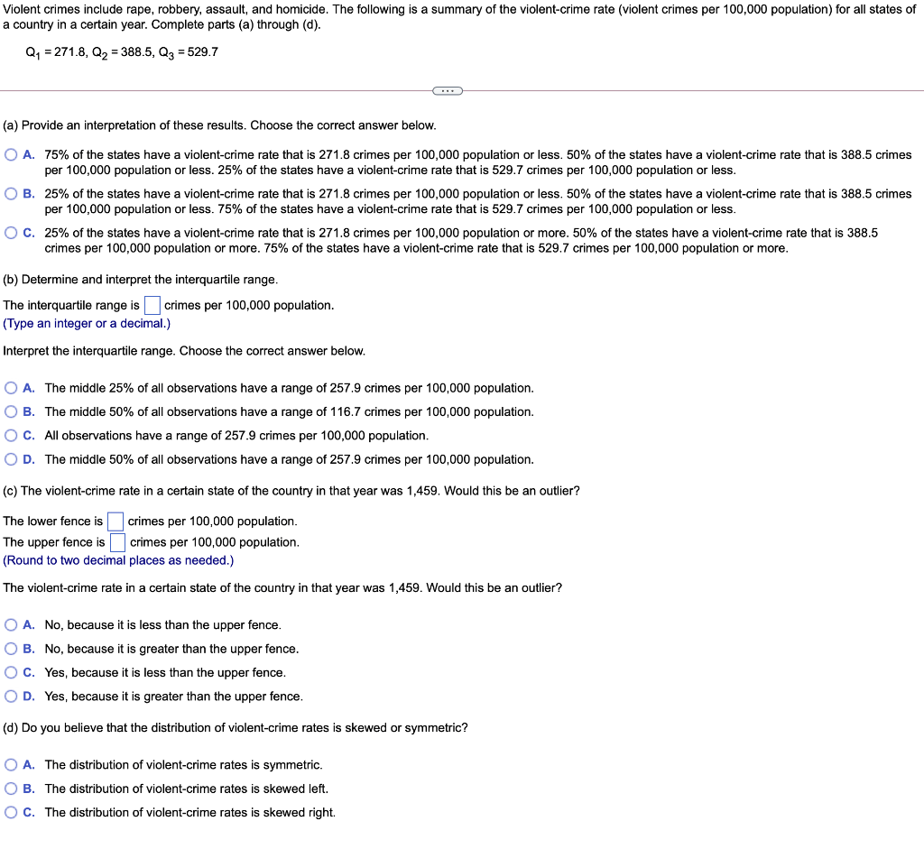Solved Violent crimes include rape, robbery, assault, and | Chegg.com