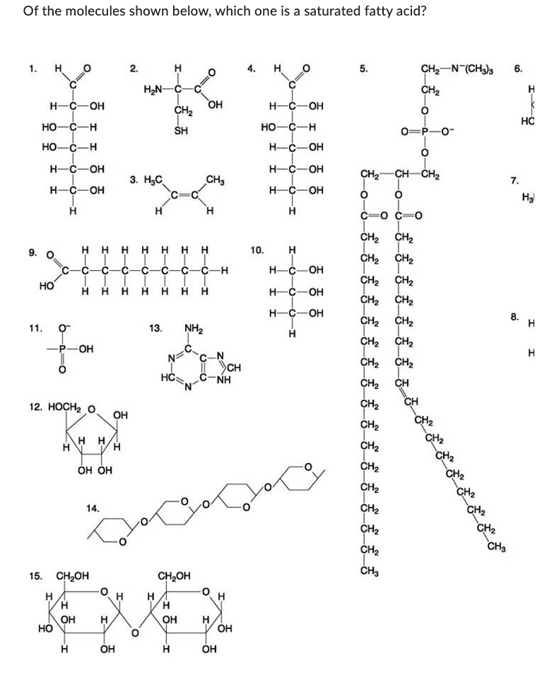 Solved Of the molecules shown below, which one is a