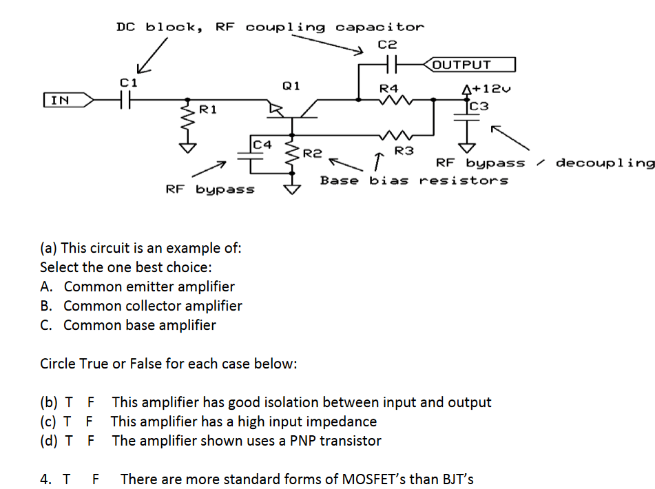 Solved DC block, RF coupling capacitor C2 OUTPUT C1 Q1 R4