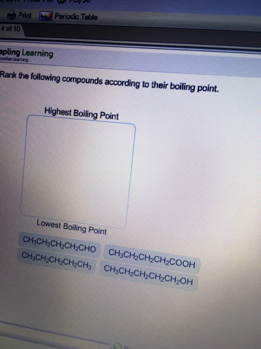 Solved Rank The Following Compounds According To Their Bo...