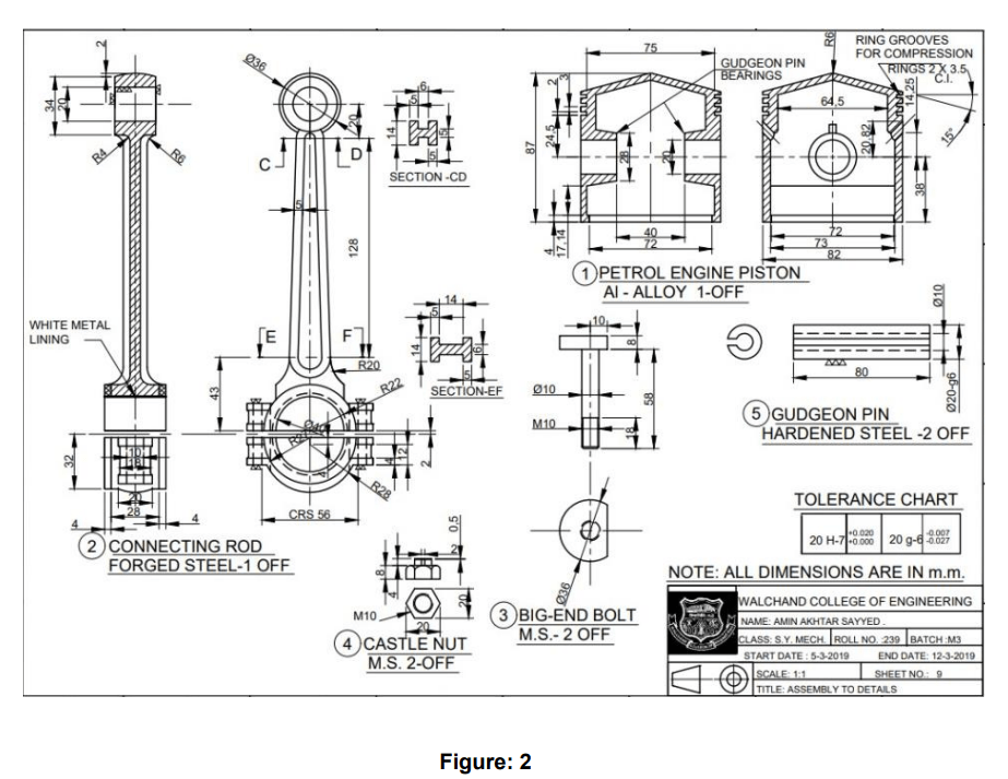 Solved Figure 2i) Make a solid model of the gudgeon pin