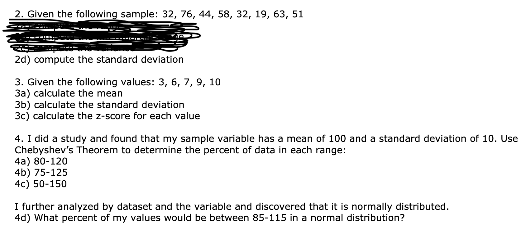 Solved 2. Given the following sample