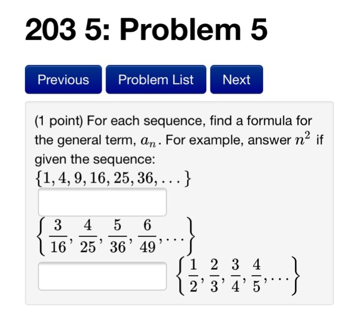 Solved For Each Sequence, Find A Formula For The General
