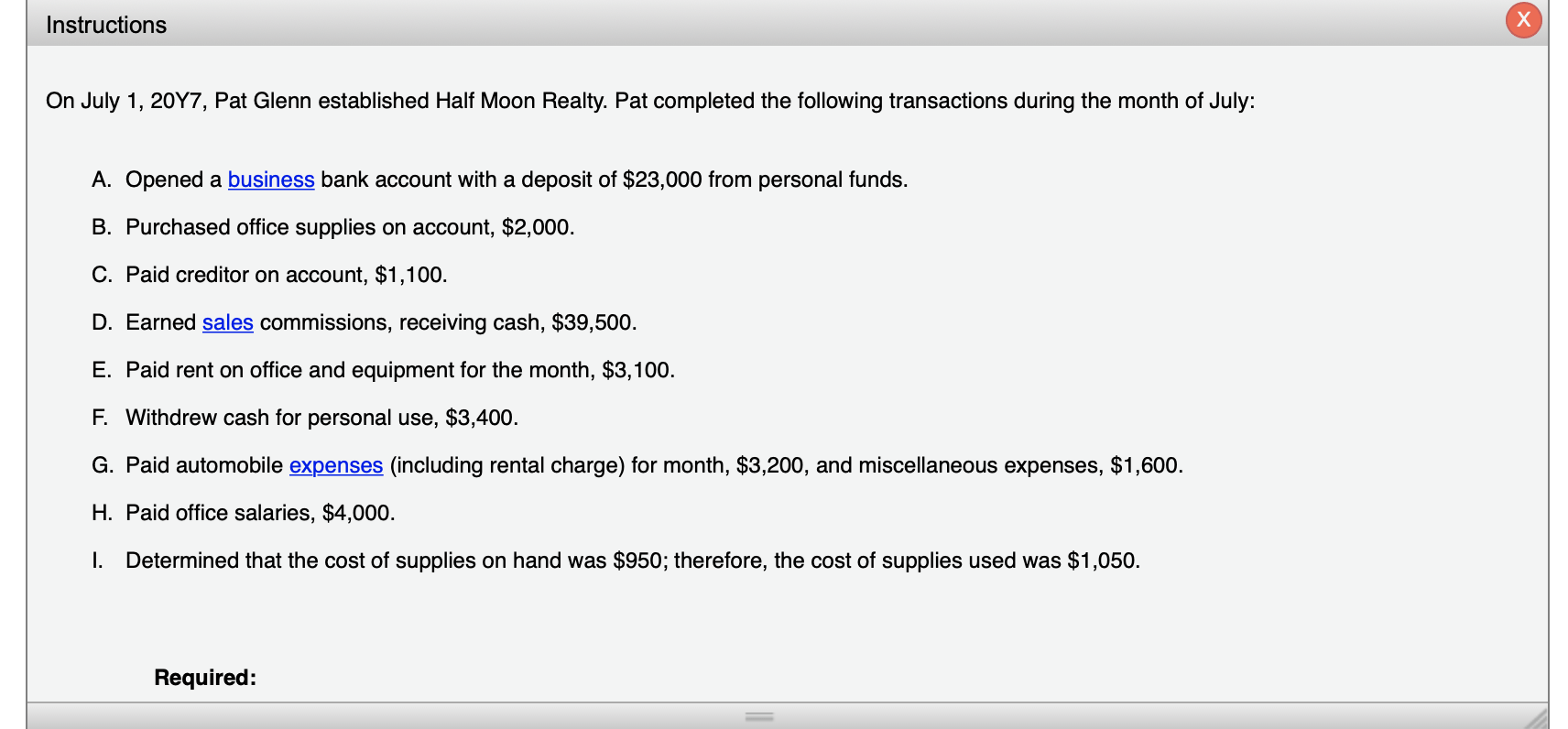 Solved On July 1, 20Y7, Pat Glenn established Half Moon