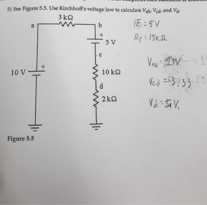 Solved Use Kirchhoff's Voltage Law To Calculate V_ab, V_c...