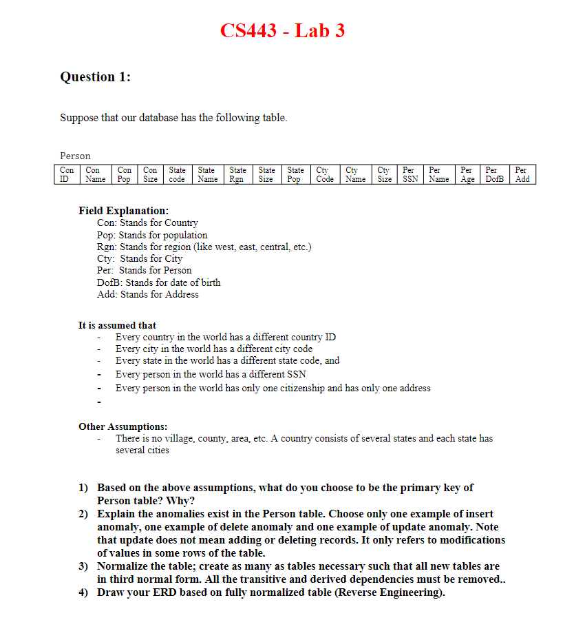 Solved Suppose that our database has the following table.