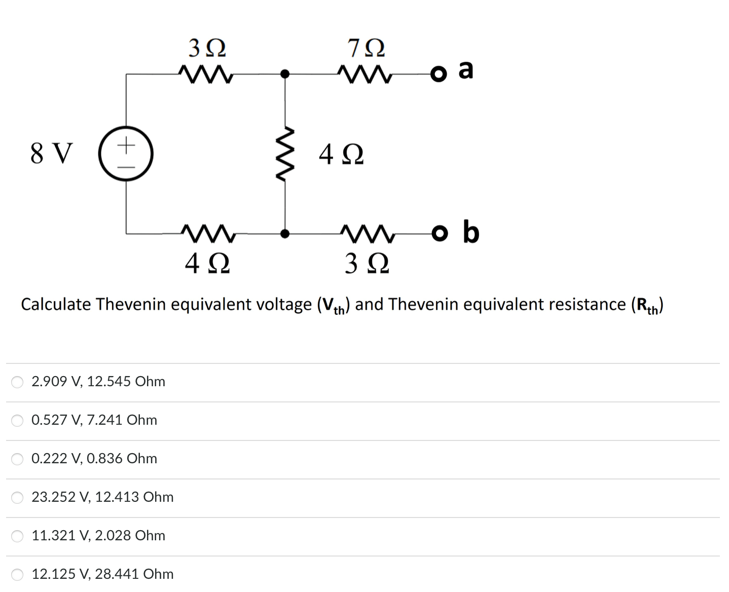 Solved Calculate Thevenin equivalent voltage (Vth) and