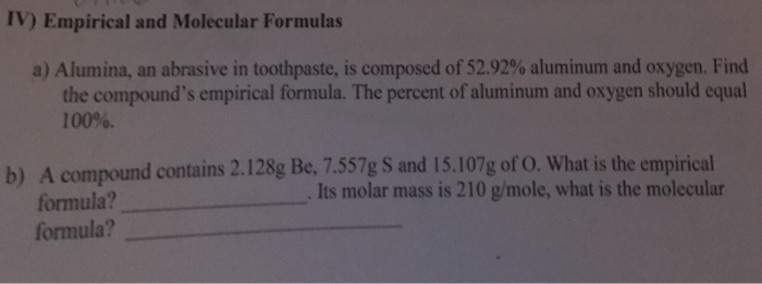 How To Find Empirical Formula From Percentage
