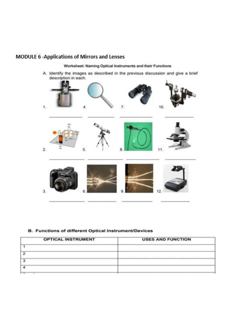 Solved MODULE 6Applications of Mirrors and Lenses