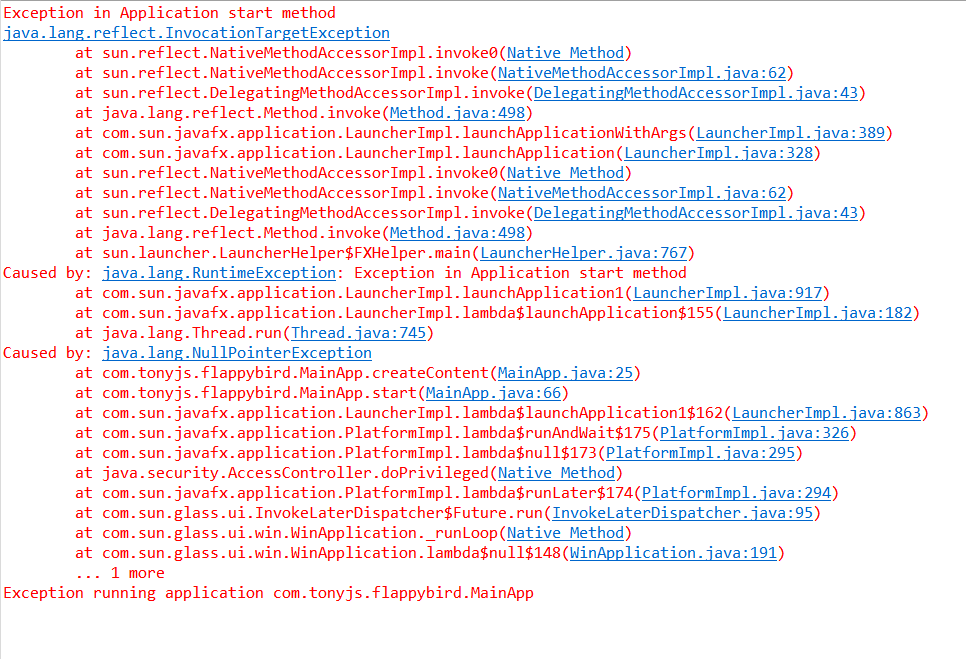 Solved Exception in Application start method