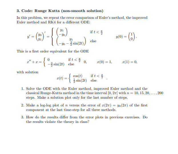 3. Code Runge Kutta (nonsmooth solution) In this