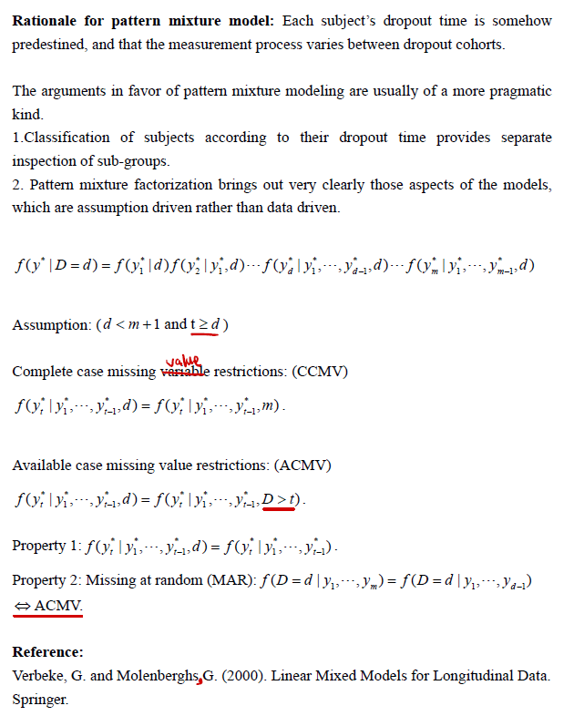 Solved Rationale for pattern mixture model Each subject's