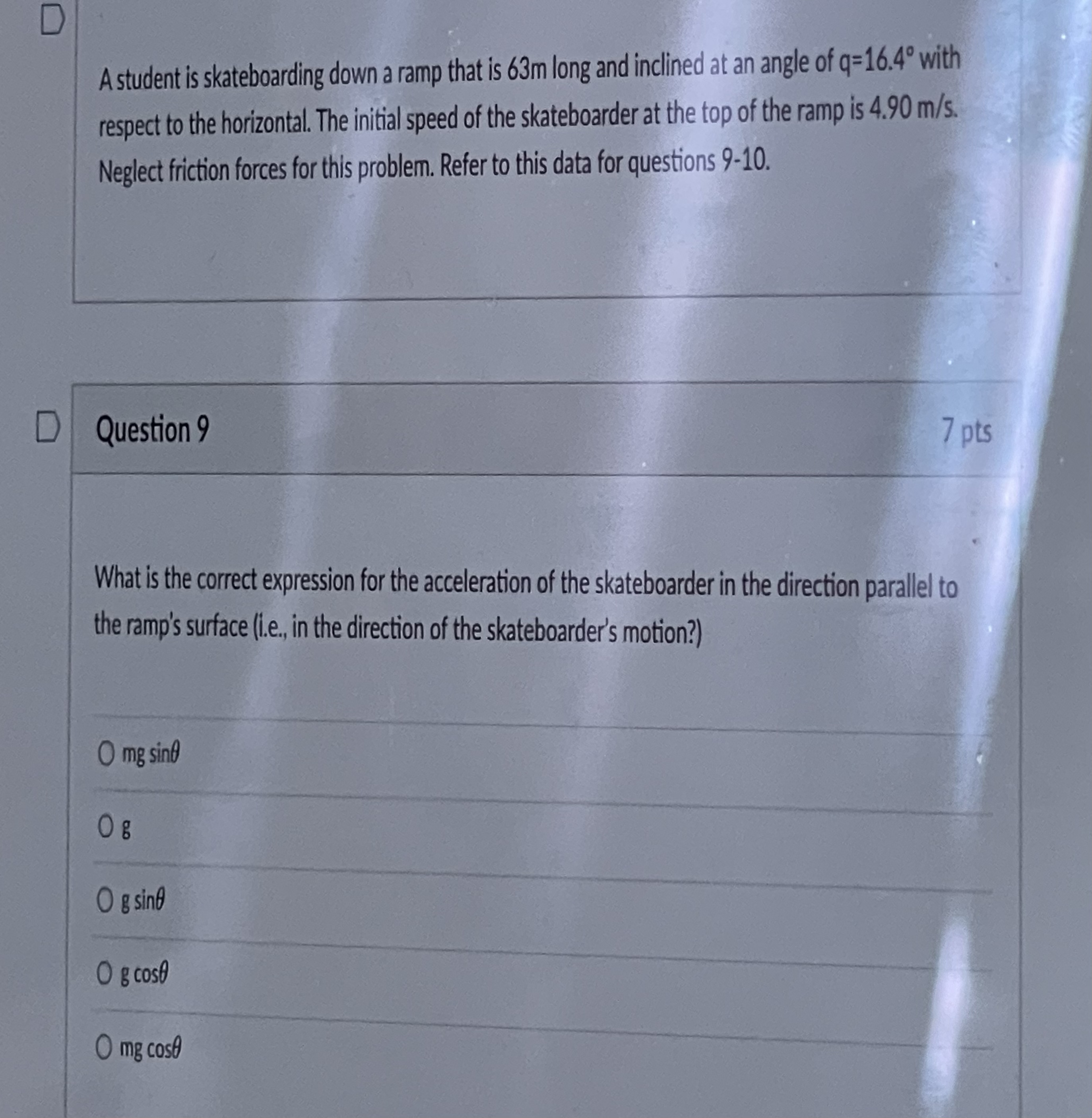 Solved A student is skateboarding down a ramp that is 63 m | Chegg.com