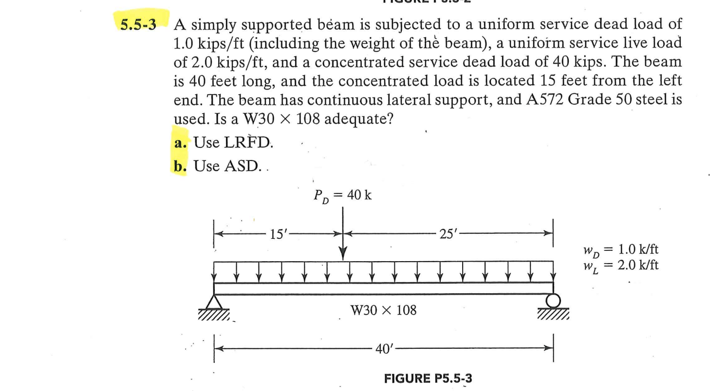 Solved 5.53 A simply supported beam is subjected to a