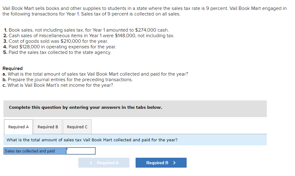 Solved Vail Book Mart sells books and other supplies to