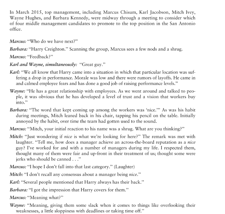 Solved LEADERSHIP DEVELOPMENT CASES FOR ANALYSIS A Nice