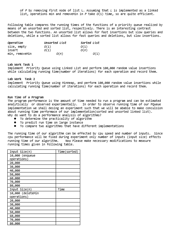 Solved A priority queue is an abstract data type for storing