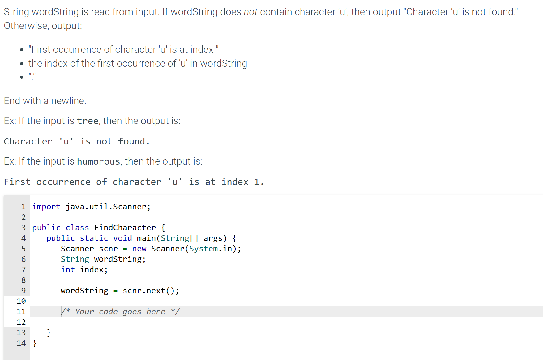 Solved String wordString is read from input. If wordString