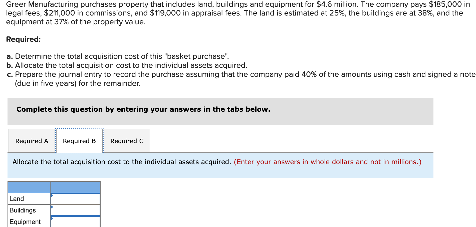 Solved Greer Manufacturing purchases property that includes