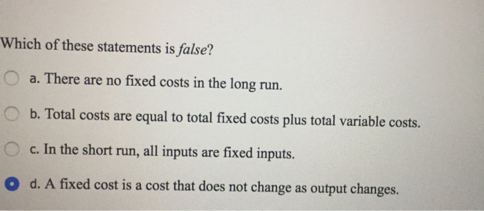 Solved Which Of These Statements Is False? There Are No F...