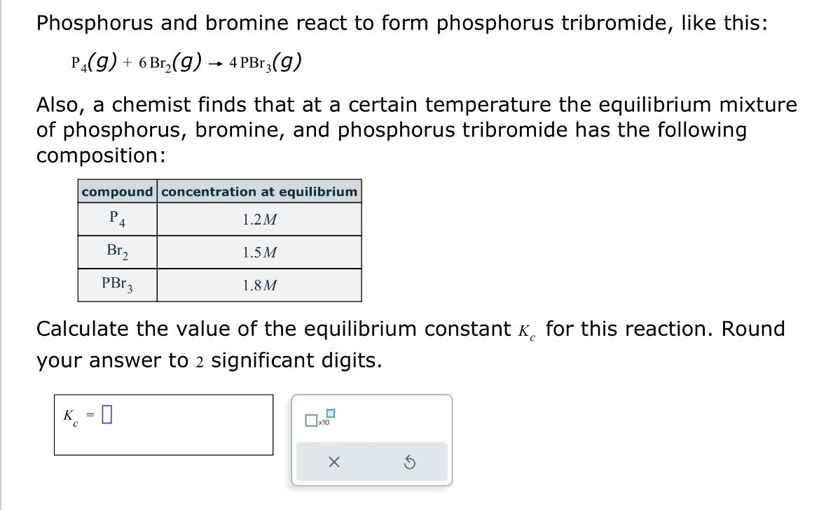 Solved Phosphorus and bromine react to form phosphorus