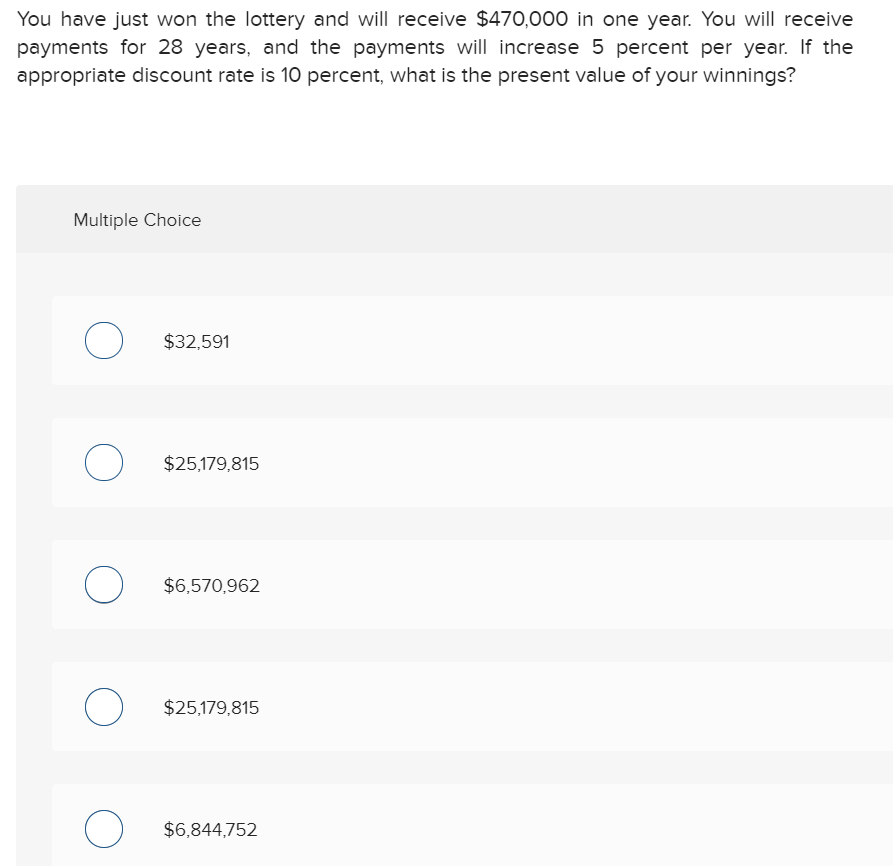 Solved You have just won the lottery and will receive