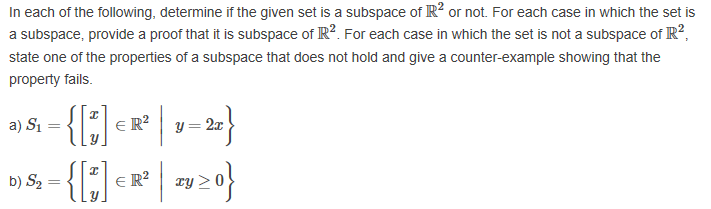 Solved In Each Of The Following, Determine If The Given S...
