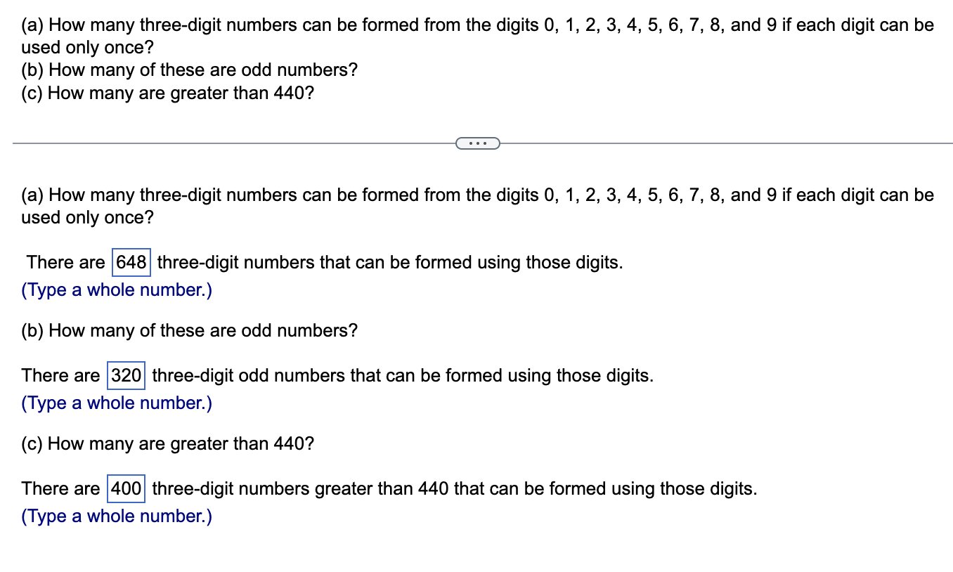 Solved (a) How many threedigit numbers can be formed from