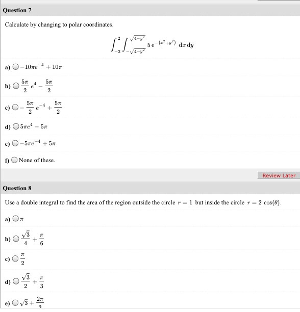 Solved Calculate By Changing To Polar Coordinates. Integr...