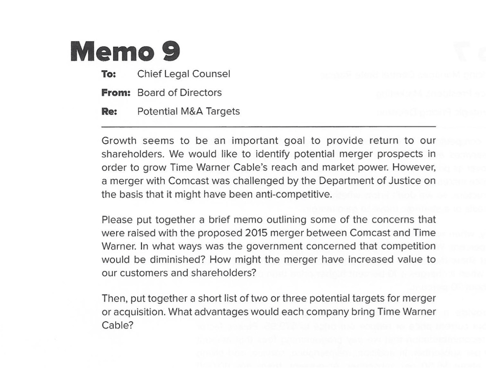 Solved Memo 9 To Chief Legal Counsel From Board of