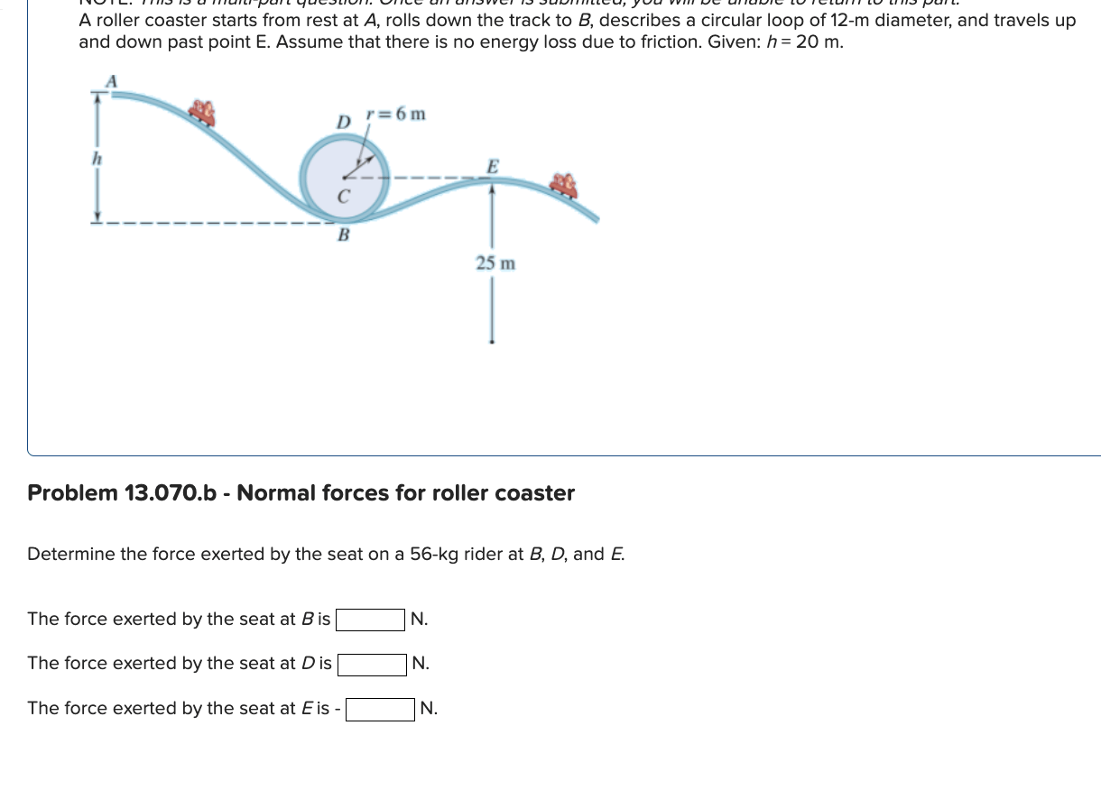 Solved A roller coaster starts from rest at A, rolls down