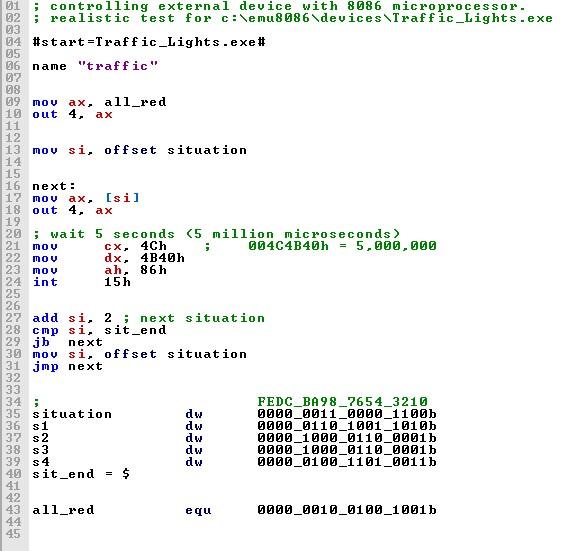 Solved MAKEING PROJECT OF EMU8086. The project is TRAFFIC
