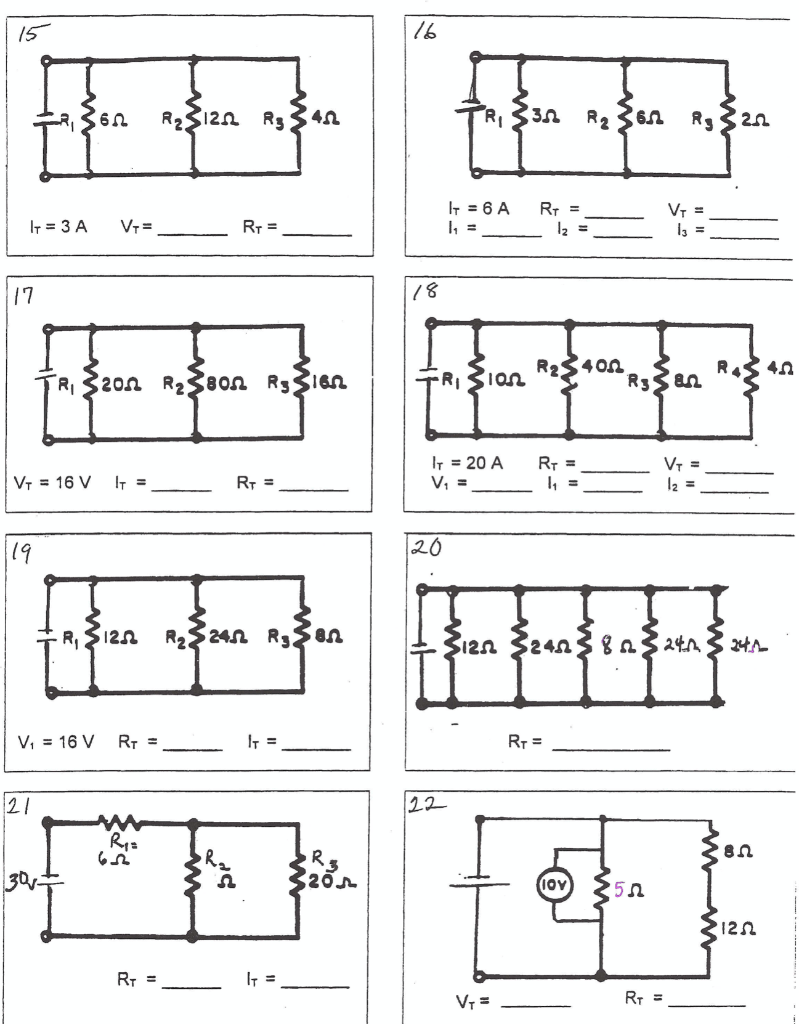 Solved Parallel Circuit Problems Use Ohm S Law And The Rules Chegg Com