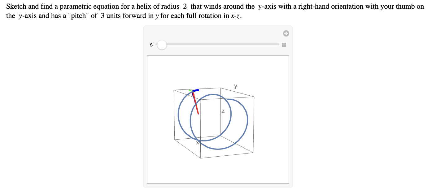 Solved Sketch and find a parametric equation for a helix of