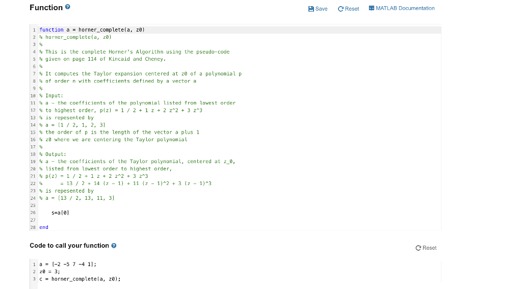 Solved complete Horner's algorithm My Solutic The Taylor