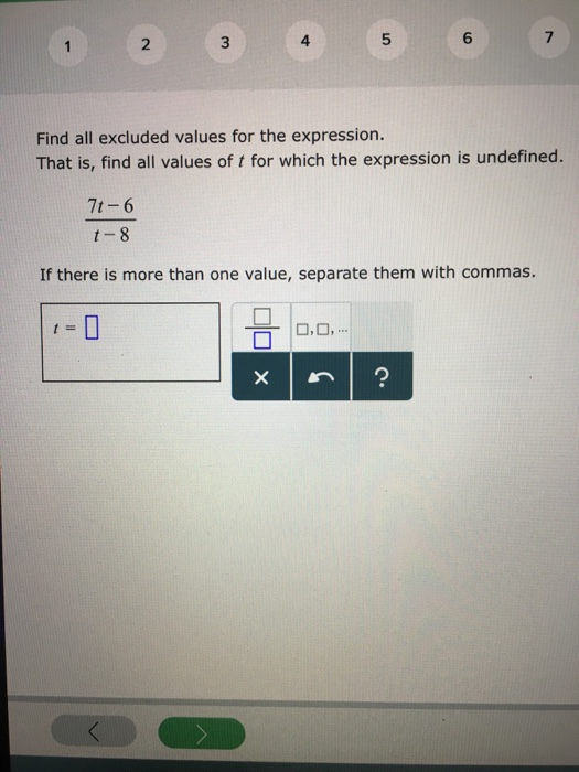 Solved Find All Excluded Values For The Expression. That