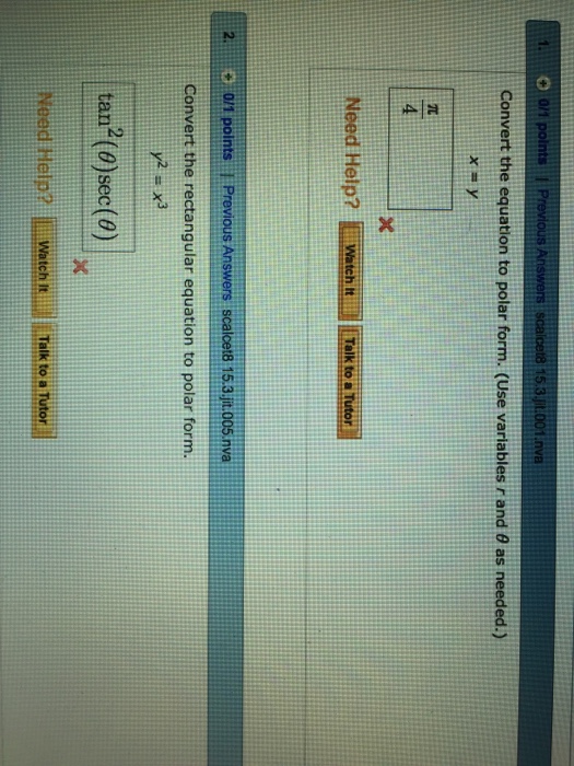Solved Convert The Equation To Polar Form. (Use Variables...