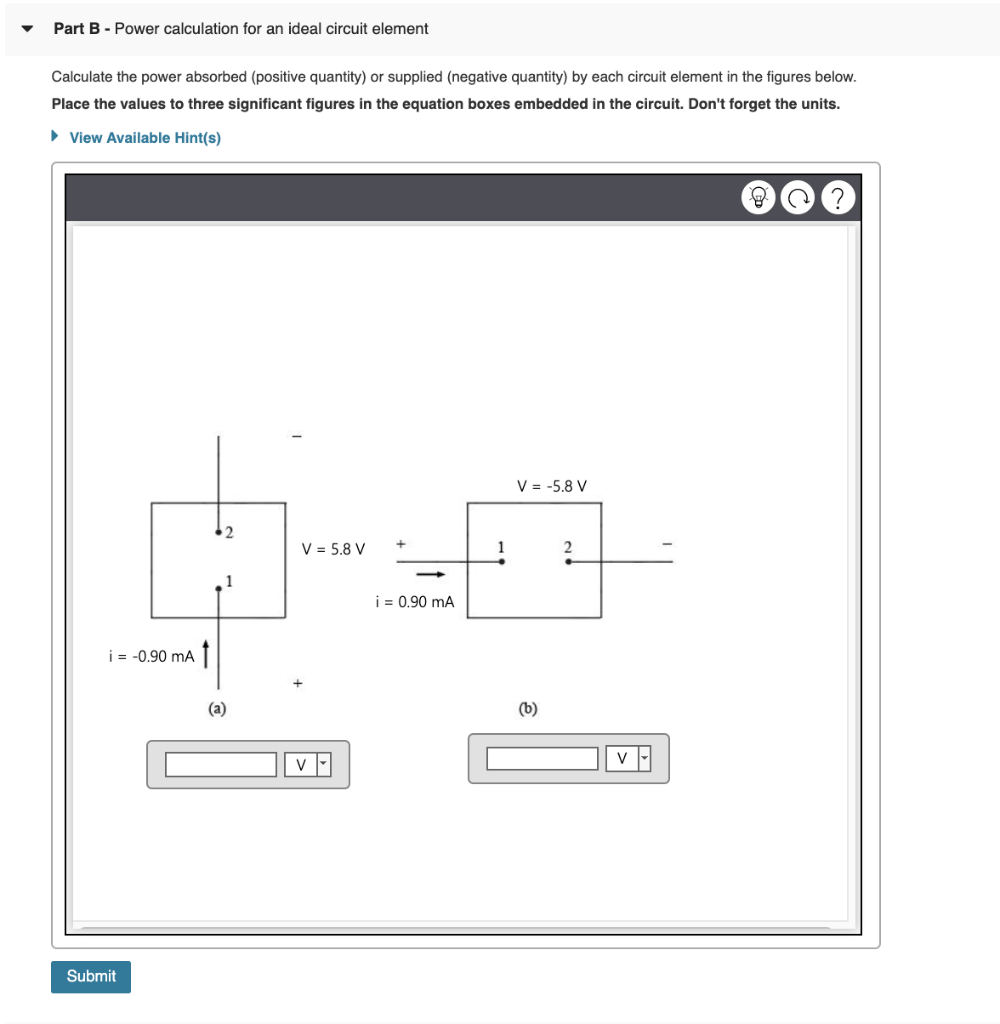 Solved Part A Voltage drop and current direction in an