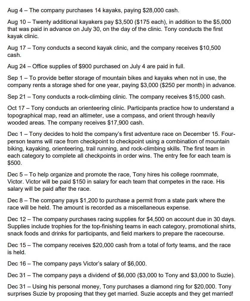 Solved Post transactions from July 1 through December 31 to