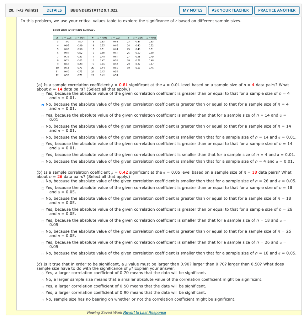 Solved In this problem, we use your critical values table to