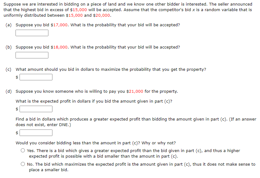 Solved Suppose we are interested in bidding on a piece of