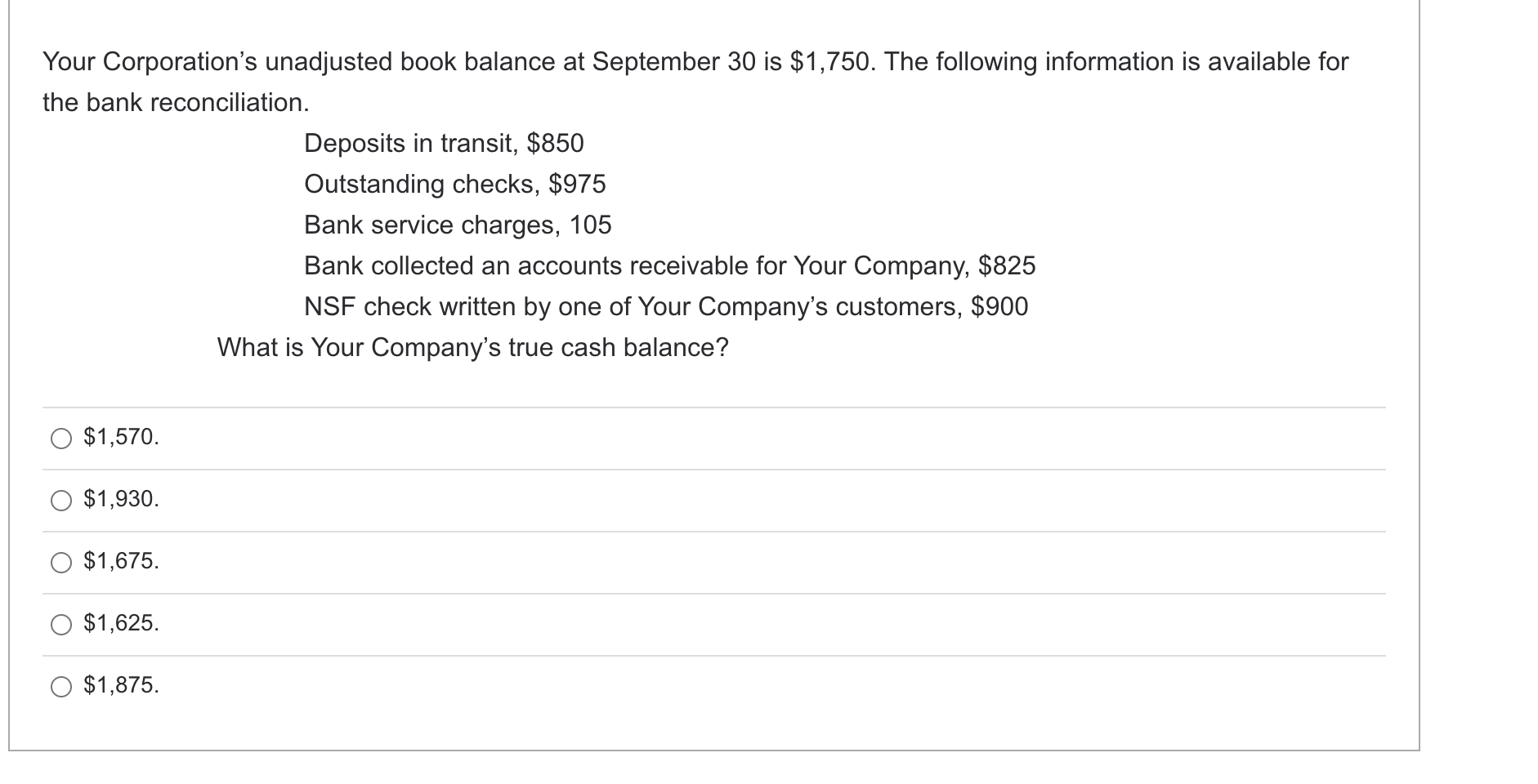 Solved Your Corporation's unadjusted book balance at