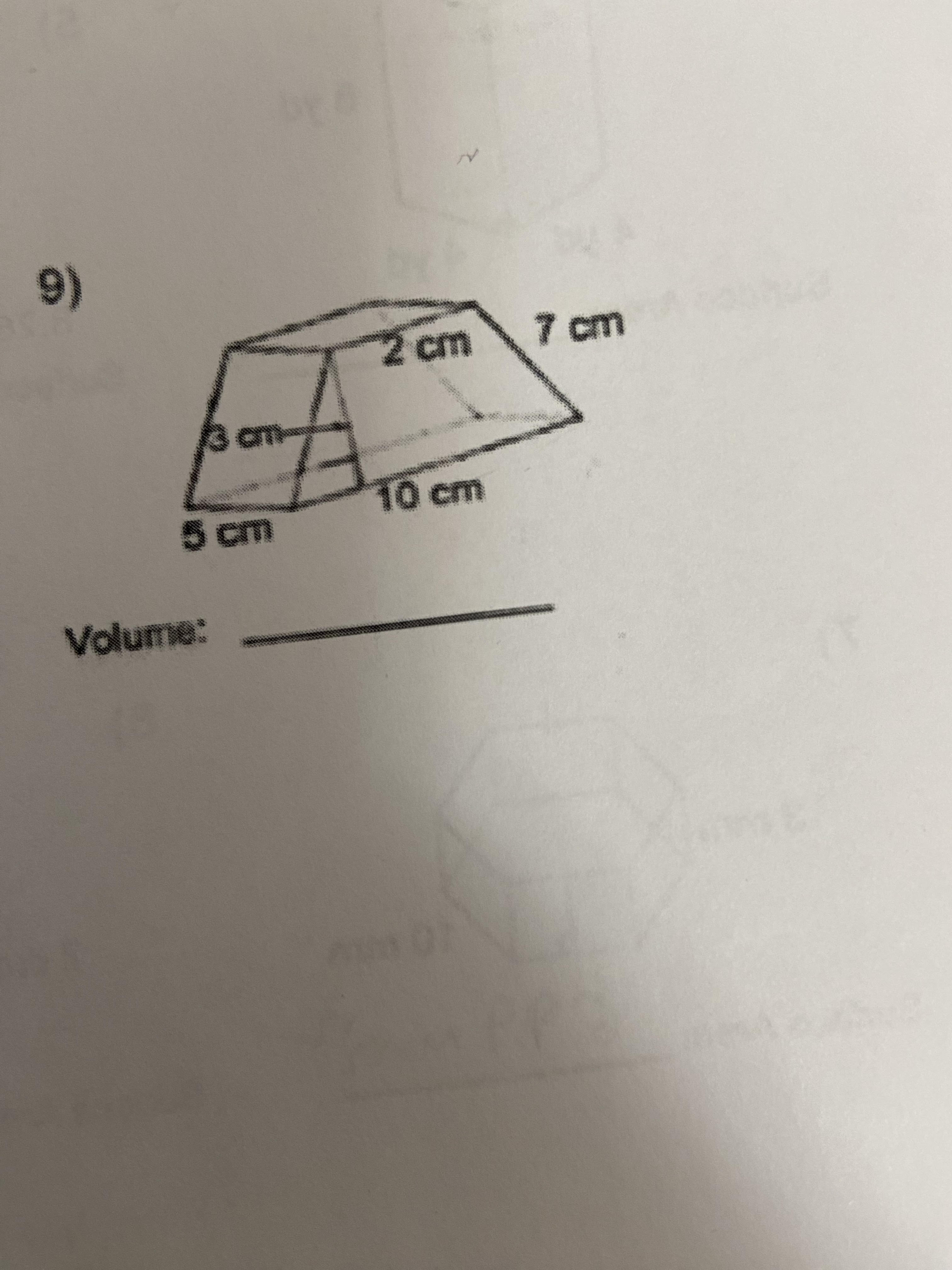 Solved 9) Volume: | Chegg.com