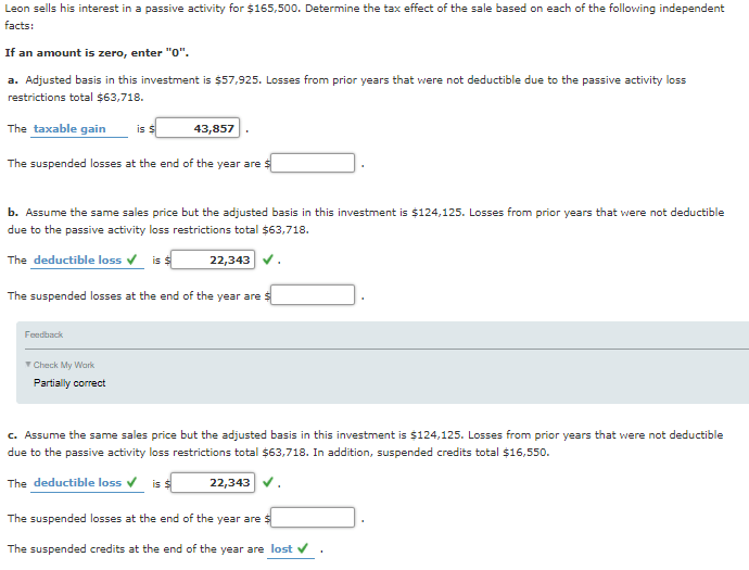 Leon sells his interest in a passive activity for