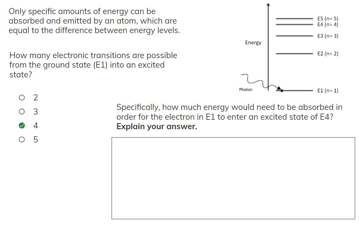 Solved Only specific amounts of energy can be absorbed and